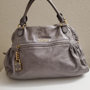 Miu Miu Nappa Charm Gray Bag